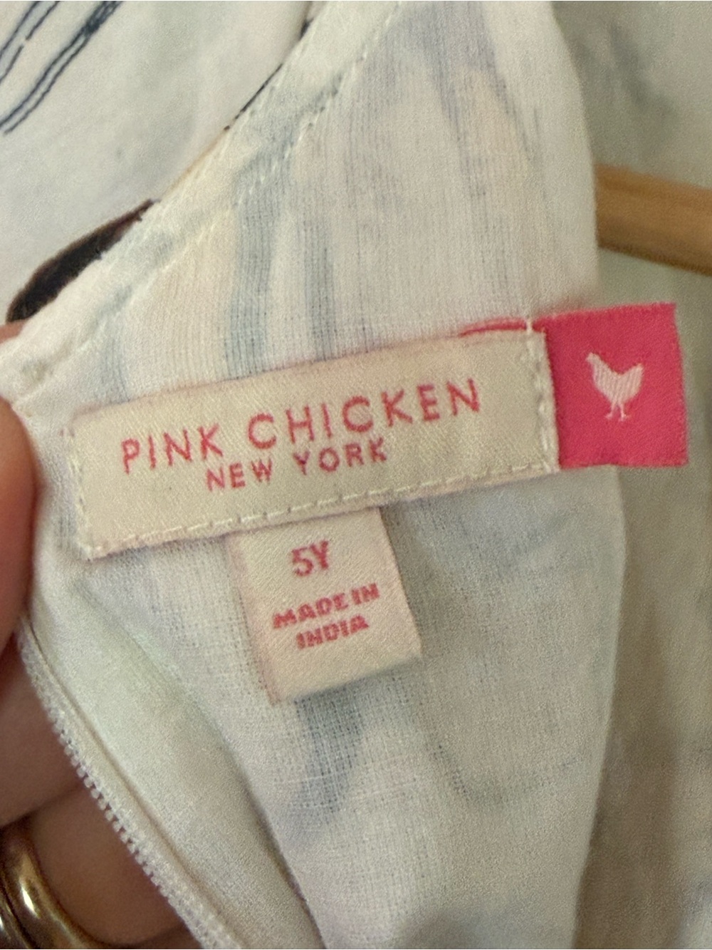 PINK CHICKEN NEW YORK Girls Cream Amma Ballet Slippers Dress 5Y - Picture 8 of 11